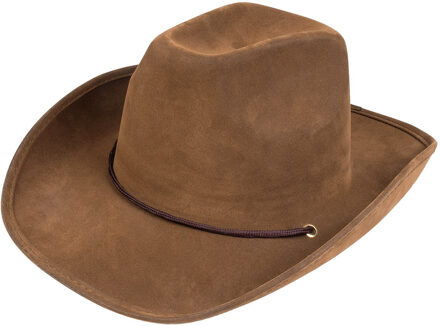 Boland Carnaval verkleed Cowboy hoed Utah - bruin - voor volwassenen - Western/explorer thema