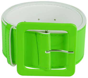 Boland Carnaval verkleed dames riem - neon groen - 115 x 5,5 cm - Fluoriserende riemen - kunststof