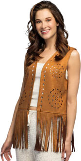 Boland Carnaval verkleed gilet - dames - bruin - themafeest - hippie