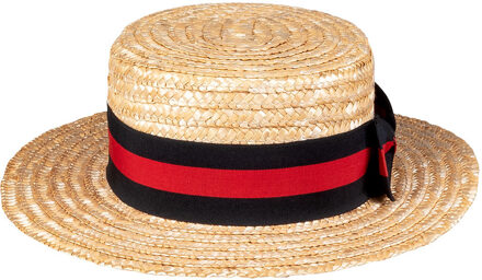 Boland Carnaval verkleed Gondoliers Lou Bandy hoed - stro - volwassenen - Met band