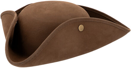 Boland Carnaval verkleed hoed voor een Piraat - bruin - polyester lederlook - heren/dames