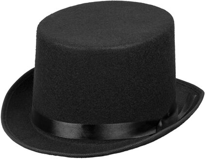 Boland Carnaval verkleed Hoge hoed - zwart - polyester - voor volwassenen - Engelsman/gentleman