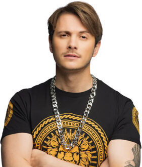 Boland Carnaval/verkleed ketting - pimp - zilver - kunststof - themafeest