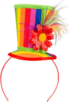 Boland Carnaval verkleed mini hoedje voor diverse thema's - multi colour - ornamenten - diadeem - dames