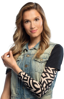 Boland Carnaval verkleed mouwen - Tattoo sleeves black tribal - getatoeerde armen - volwassenen Zwart