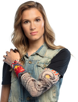Boland Carnaval verkleed mouwen - Tattoo sleeves dragon tribal - getatoeerde armen - volwassenen