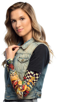 Boland Carnaval verkleed mouwen - Tattoo sleeves lucky gambler - getatoeerde armen - volwassenen Multi