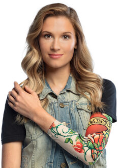 Boland Carnaval verkleed mouwen - Tattoo sleeves roses/love tribal - getatoeerde armen - volwassenen