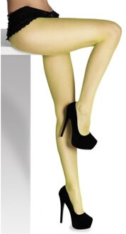 Boland Carnaval verkleed net panty - fijne mazen - geel - dames - one size M/L