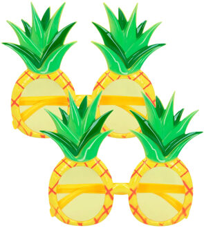 Boland Carnaval/verkleed party bril Ananas - 2x - Tropisch/hawaii thema - plastic - volwassenen