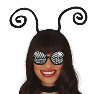 Boland Carnaval/verkleed party bril en diadeem insect - zwart - volwassen - foute party