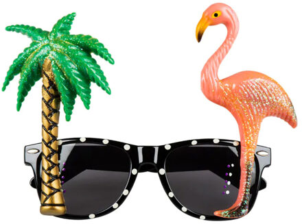Boland Carnaval/verkleed party bril Palmtree/flamingo - Tropisch/beach/hawaii thema - plastic - volwassenen