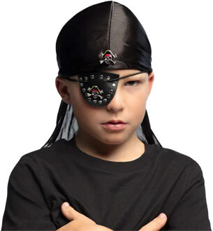 Boland Carnaval verkleed Piraten set - bandana en ooglap - kinderen - themafeest
