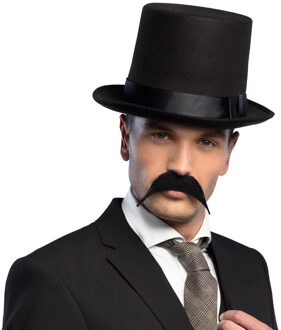 Boland Carnaval verkleed snorren - Aristocraat/Gentleman - zwart - zelfklevende namaak snor