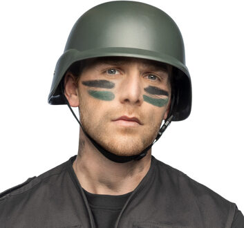 Boland Carnaval verkleed soldaten/leger Helm - army groen - voor volwassenen