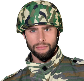 Boland Carnaval verkleed soldaten/leger Helm - camouflage print - voor volwassenen