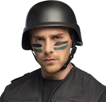 Boland Carnaval verkleed soldaten/swat team Helm - zwart - voor volwassenen