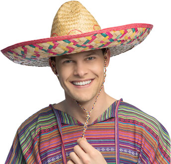 Boland Carnaval verkleed Sombrero Alejandro - naturel - volwassenen - 50 cm