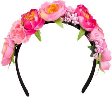 Boland Carnaval verkleed Tiara/diadeem - Tropische bloemen - dames/meisjes - Fantasy/Tropical/Hawaii thema