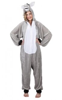 Boland Carnaval verkleedkleding dierenpak Ezel - kostuum voor volwassenen - grijs