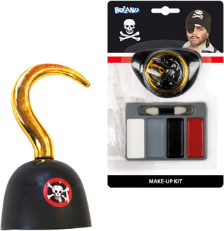 Boland Carnaval verkleedset Piraat - verkleed schmink en haak - Piraten themafeest