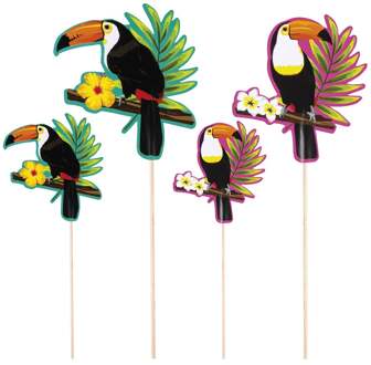 Boland Cocktailprikkers Toekan 4 Stuks 25 Cm En 17,5 Cm