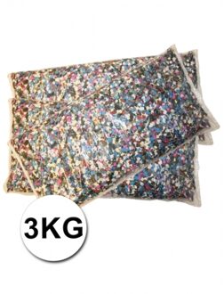 BOLAND Confetti - 3x - 1 kilo - multicolor - papier - versiering - feestdecoratie