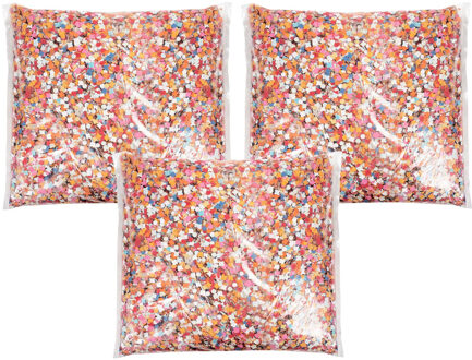 Boland Confetti snippers van papier - 3x - multi colours mix - 400 gram zakje - feestartikelen/versieringen