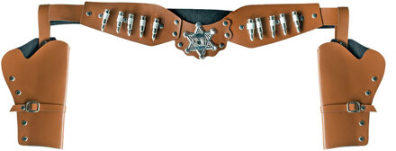 Boland Cowboy holster - voor 2 revolvers/pistolen - kind/volwassenen - verkleedaccessoires