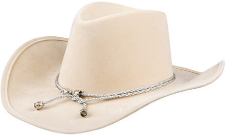 Boland Cowboyhoed Django - creme wit - voor volwassenen - Western/explorer thema - Carnaval