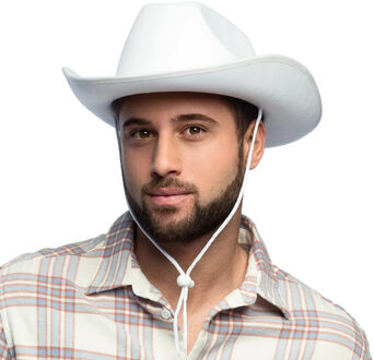 Boland Cowboyhoed Rodeo - wit - vilt - Maat 59 - volwassenen - carnaval