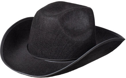 Boland Cowboyhoed Rodeo - zwart - vilt - Maat 59 - volwassenen - carnaval