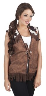 Boland Cowboys/Western carnaval verkleed shirt/jack/vestje - bruin - voor vrouwen - one size - L