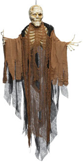 Boland Decoratie Creepy Mummy - rode ogen - 160 cm - hangend - Halloween/horror versiering