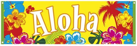 Boland - Decoratie - Hawaii Vlag Aloha 220x74cm - Tropical, Bloemen