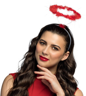 Boland Diadeem engel - halo - rood - meisjes/dames - Halloween/carnaval thema