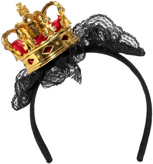 Boland Diadeem Queen - rood/goud - kunststof - dames - haarband - tiara