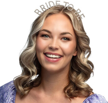 Boland Diadeem/tiara Bride To Be - 1x - rosegoud - metaal - 23 x 17 cm - glitterletters