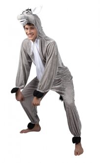 Boland dieren kostuum ezel - heren - onesie - pluche - Carnaval/vrijgezellenfeest - One size