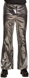 Boland Disco broek - zilver - heren - carnaval - disco thema - disco kleding - glimmend - One size