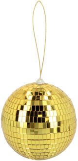 Boland Disco spiegel bal - rond - goud - Dia 15 cm - Seventies/Eighties thema versiering