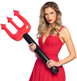 Boland Duivel/satan verkleed drietand - zwart/rood - 90 cm - opblaasbaar