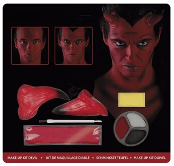 Boland Duivel schminkset - inclusief hoorntjes - volwassenen - Halloween