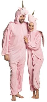 Boland Eenhoorn dieren onesie/kostuum voor volwassenen roze