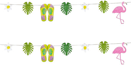 Boland Feest slinger tropisch thema - 2x - karton - 3.6 meter - Hawaii feestversiering