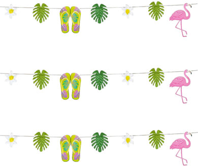 Boland Feest slinger tropisch thema - 3x - karton - 3.6 meter - Hawaii feestversiering