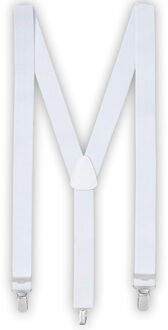 Boland feest verkleed Bretels - wit - 110 cm