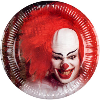 Boland Feestborden Horrorclown 23 Cm 6 Stuks
