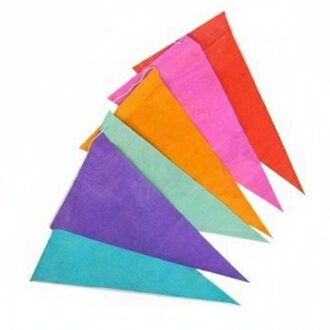 Boland feestvlaggetjes - 10x - Papier - vlaggenlijn multi kleuren - 10 meter - Feestversiering