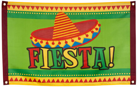 Boland Fiesta vlag met Mexicaanse hoed
